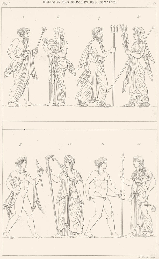 GREEK ROMAN GODS. Jupiter; Neptune; Ceres; Apollo; Diana; Vulcan; Minerva 1879